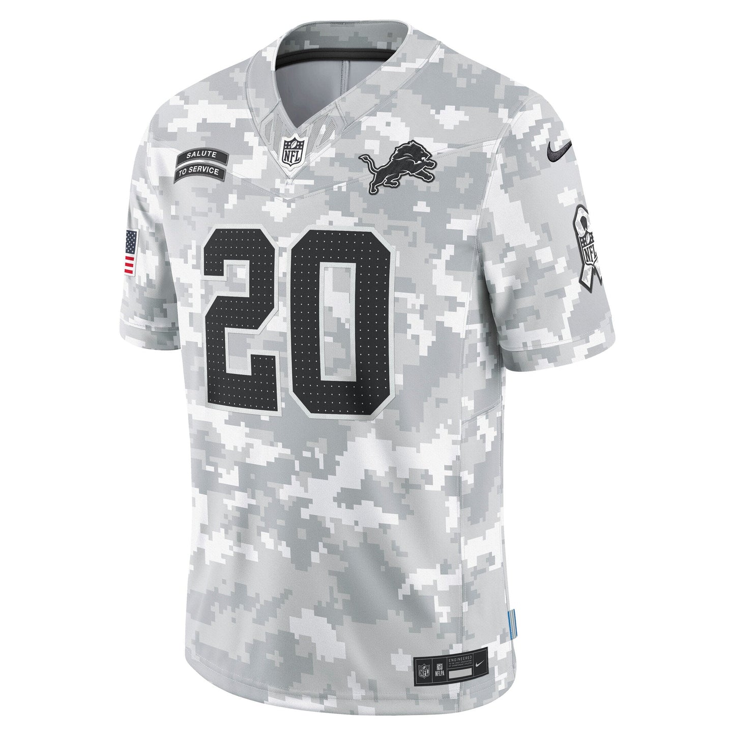 Barry Sanders Detroit Lions  2024 Salute to Service Retired   Limited Jersey - Arctic Camo