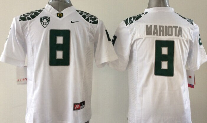 Men's Oregon Ducks Marcus Mariota #8 White Replica Jersey