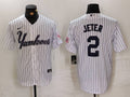 Men's New York Yankees Derek Jeter White Replica Player Jersey1
