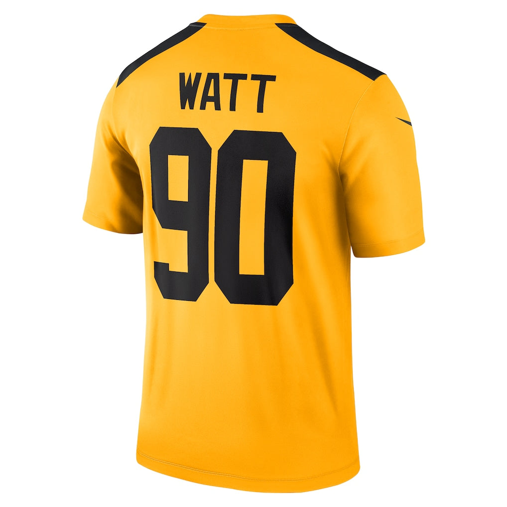 P.Steelers #90 T.J. Watt Gold Alternate 1933 Throwback Legend Player Performance Top Jersey