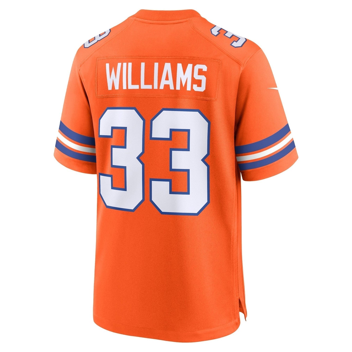 Javonte Williams Denver Broncos  Mile High Collection 1977 Throwback   Game Jersey - Orange