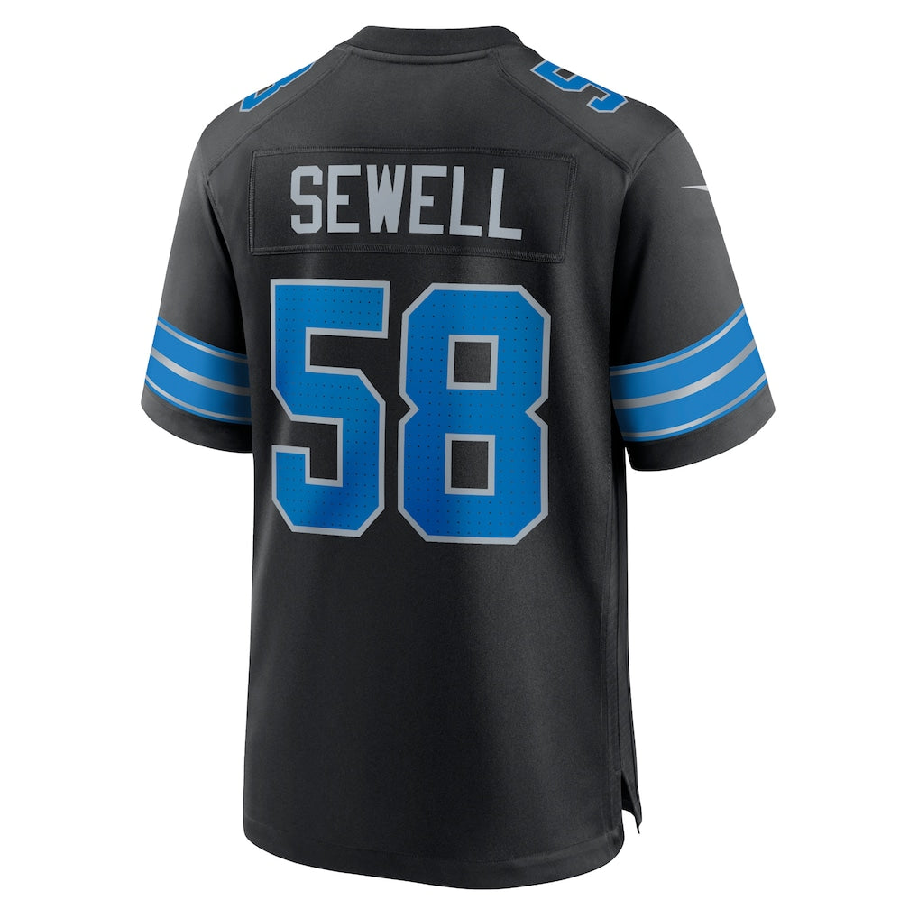 D.Lions #58 Penei Sewell Black 2nd Alternate Game Jersey