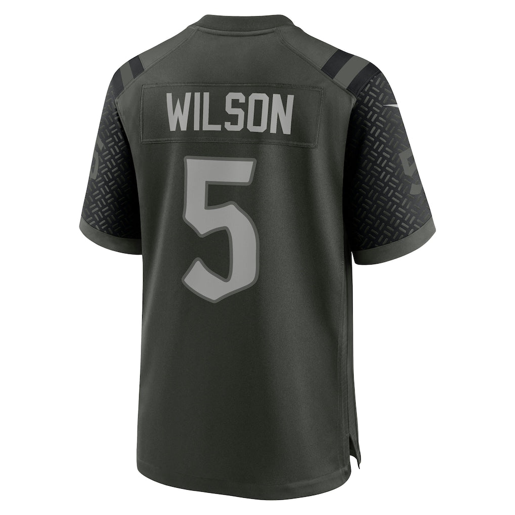 NY.Jets #5 Garrett Wilson Gotham Green 2025 Rivalries Collection Game Jersey