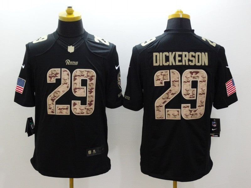 Men's Los Angeles Rams Eric Dickerson #29 Black Game Jersey1