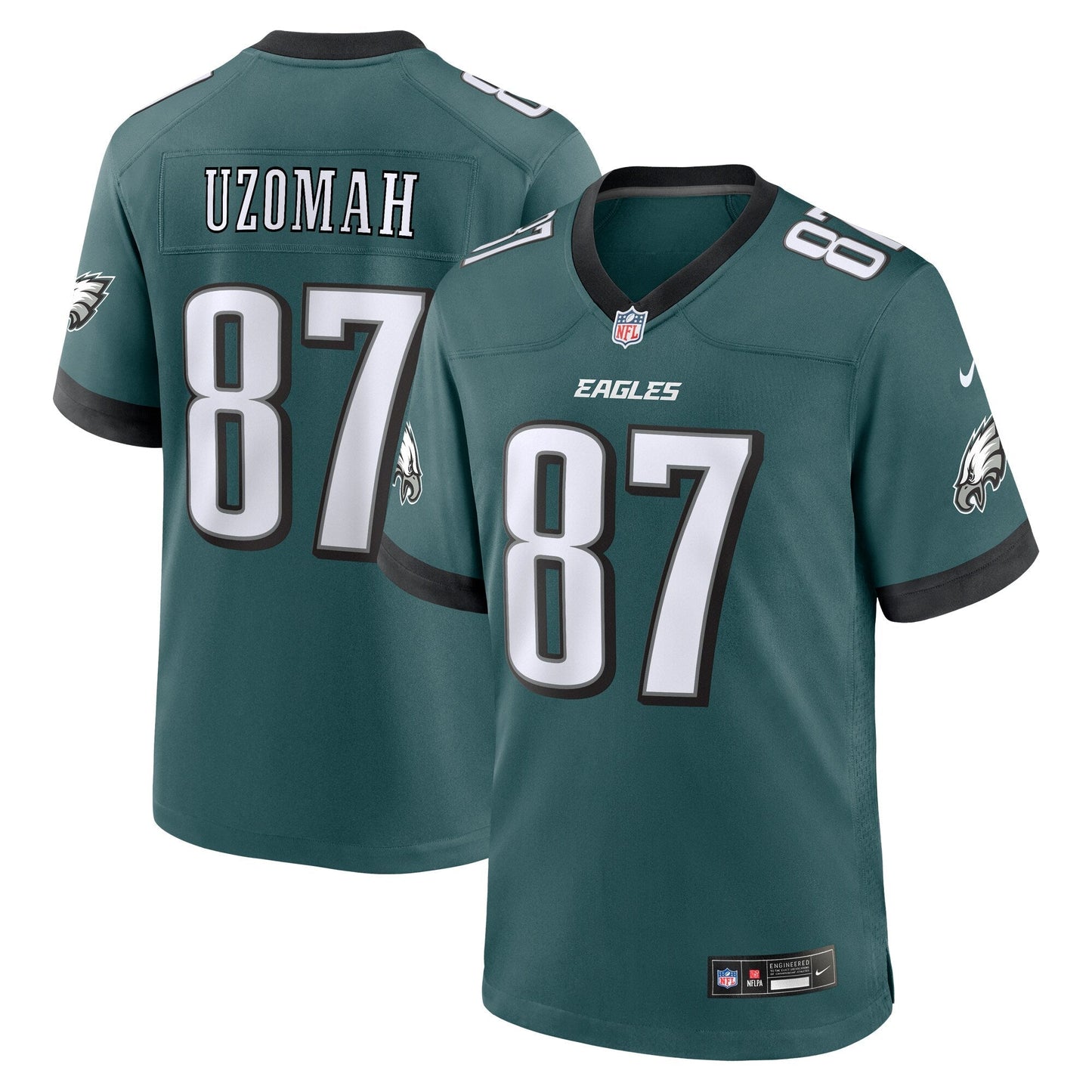 C.J. Uzomah Philadelphia Eagles  Team Game Jersey - Midnight Green