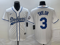 Men's Los Angeles Dodgers Chris Taylor White Player Jersey Joint Edition