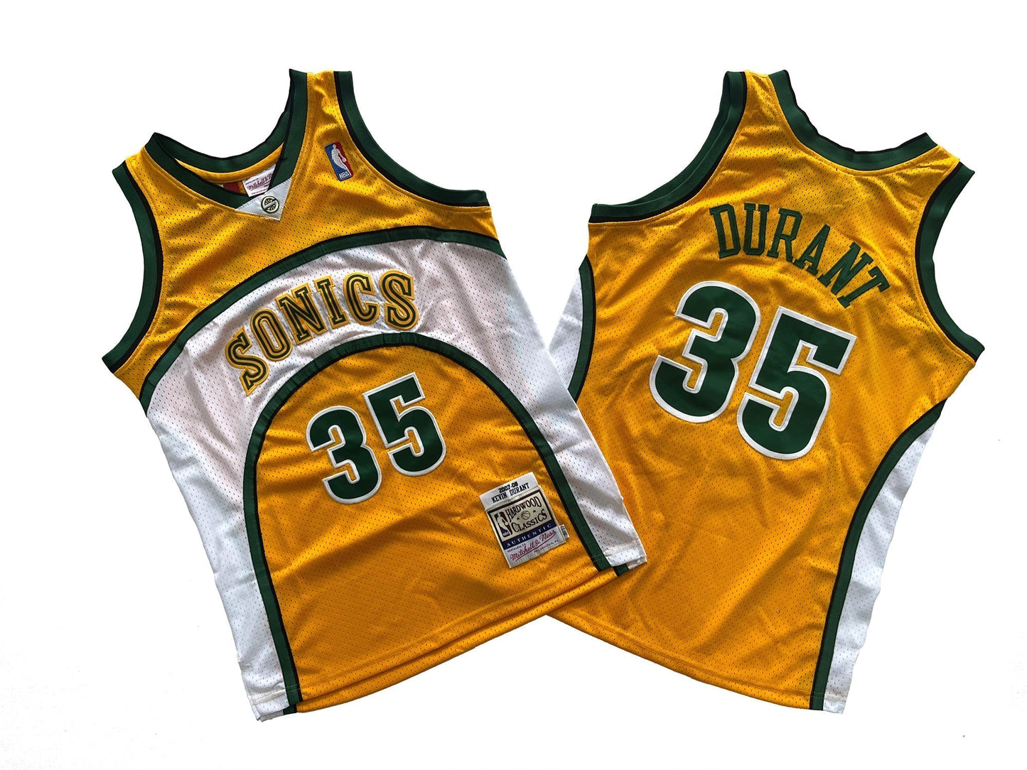 SuperSonics No. 35 yellow 07-08 season Mitchell retro jersey-Kevin Durant