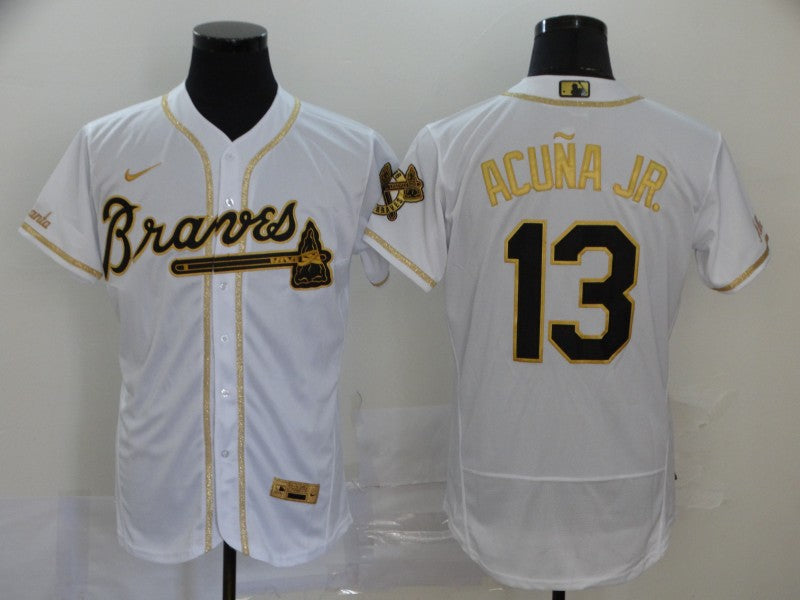 Men's Atlanta Braves Ronald Acuna Jr. White Replica Player Jersey