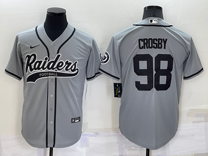 Men's Las Vegas Raiders Maxx Crosby Gray Game Jersey Joint Edition