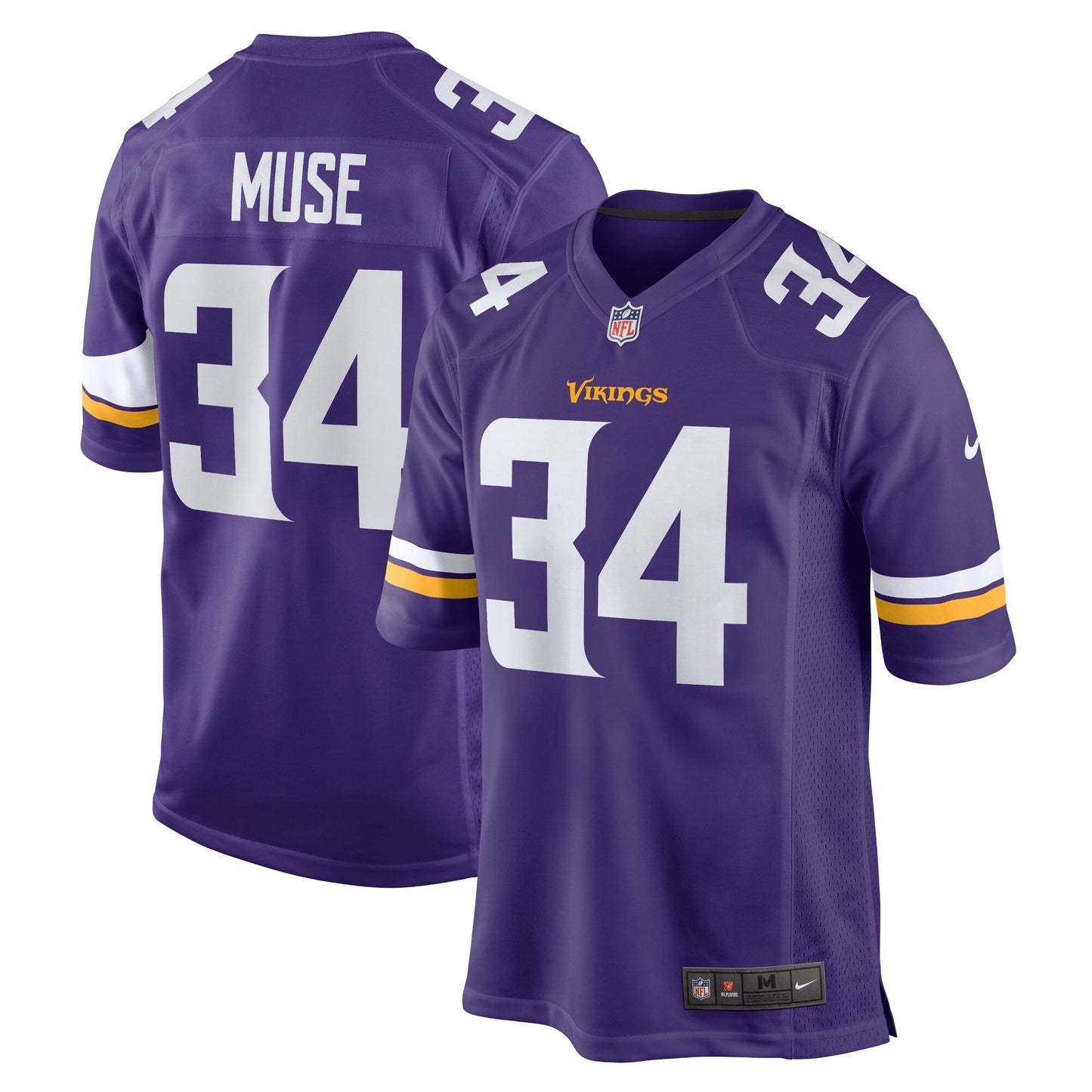 Nick Muse Minnesota Vikings  Home Game   Jersey - Purple