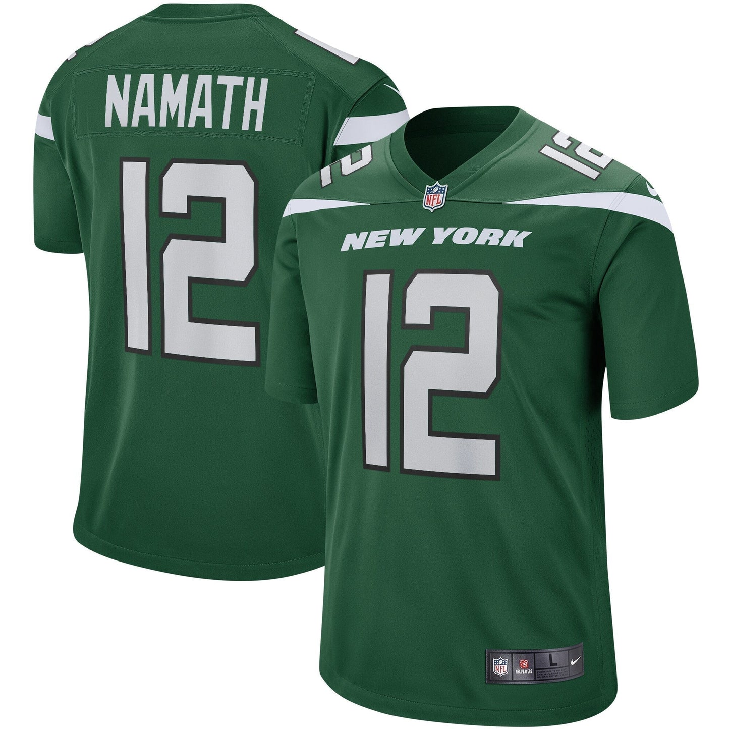 Joe Namath New York Jets  Game Retired   Jersey - Gotham Green