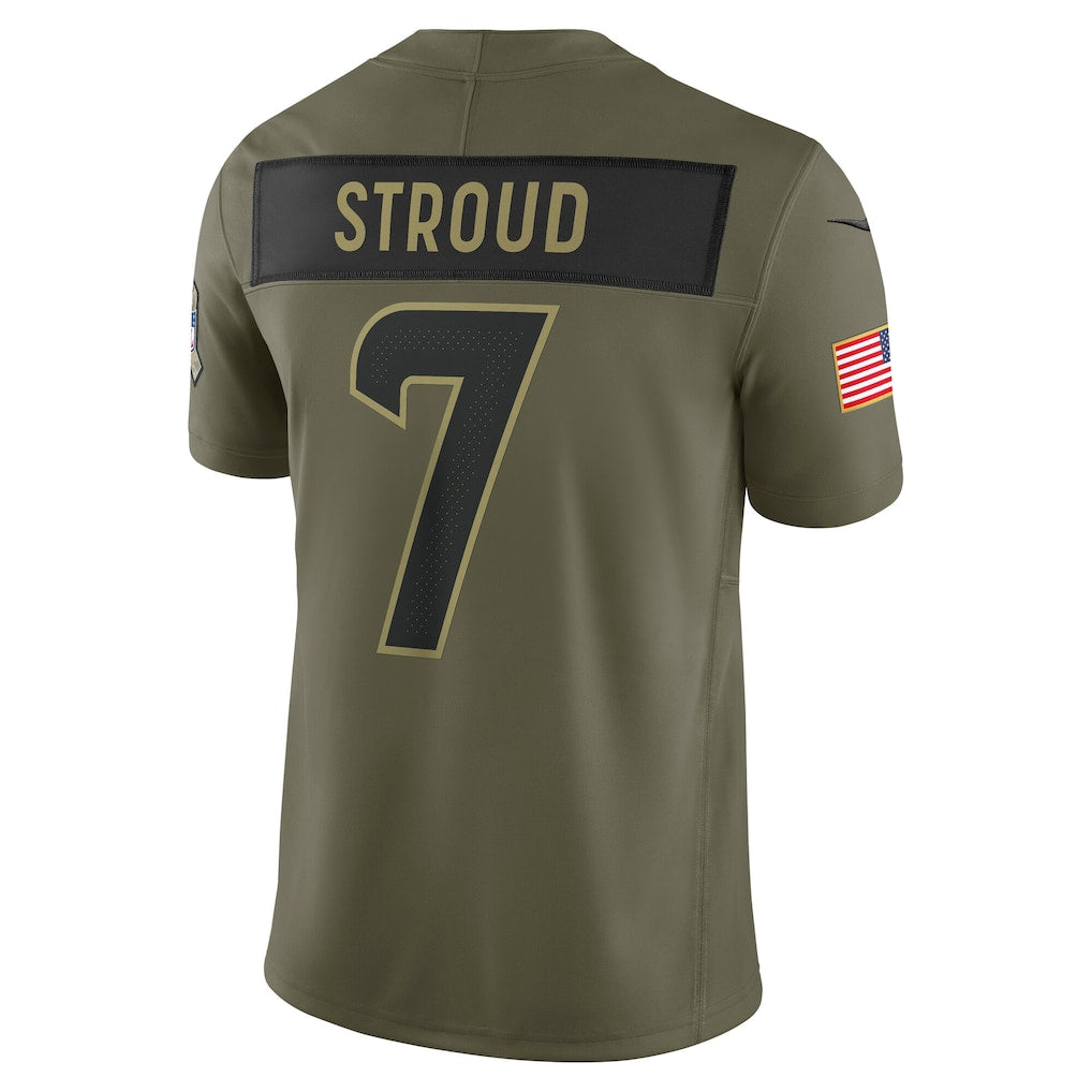 H.Texans #7 C.J. Stroud Olive 2025 Salute to Service Limited Jersey