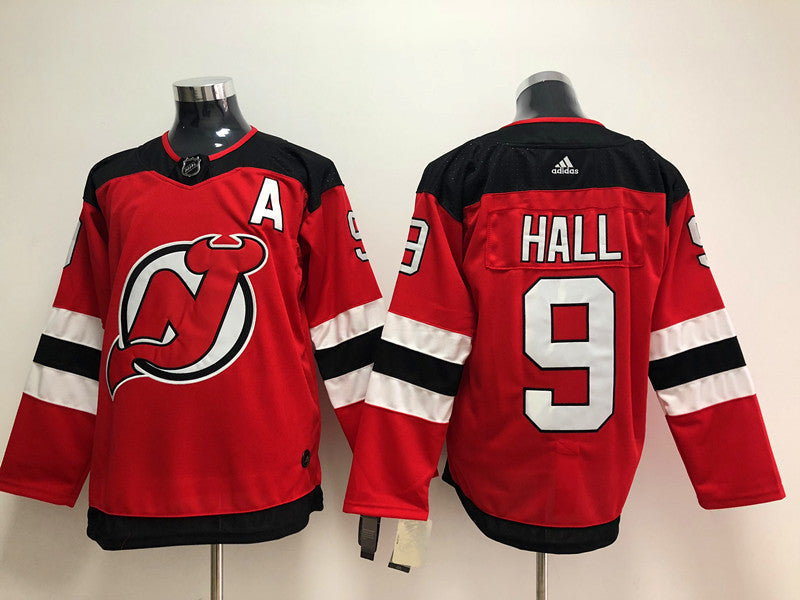 Men's New Jersey1 Devils Taylor Hall #9 Red Player Game Jersey1