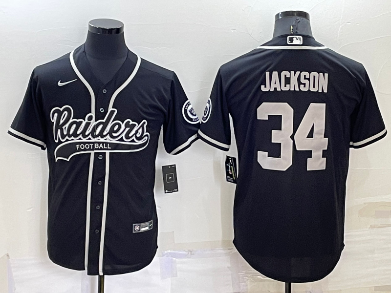 Men's Las Vegas Raiders Bo Jackson Black Player Jersey Joint Edition