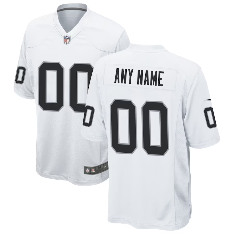 Custom1 Las Vegas Raiders White Game Jersey1