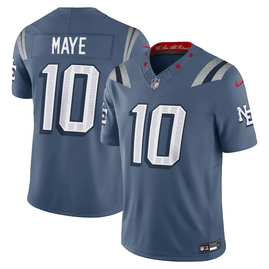 Drake Maye New England Patriots  2025 Rivalries Collection Game Jersey - Storm Blue