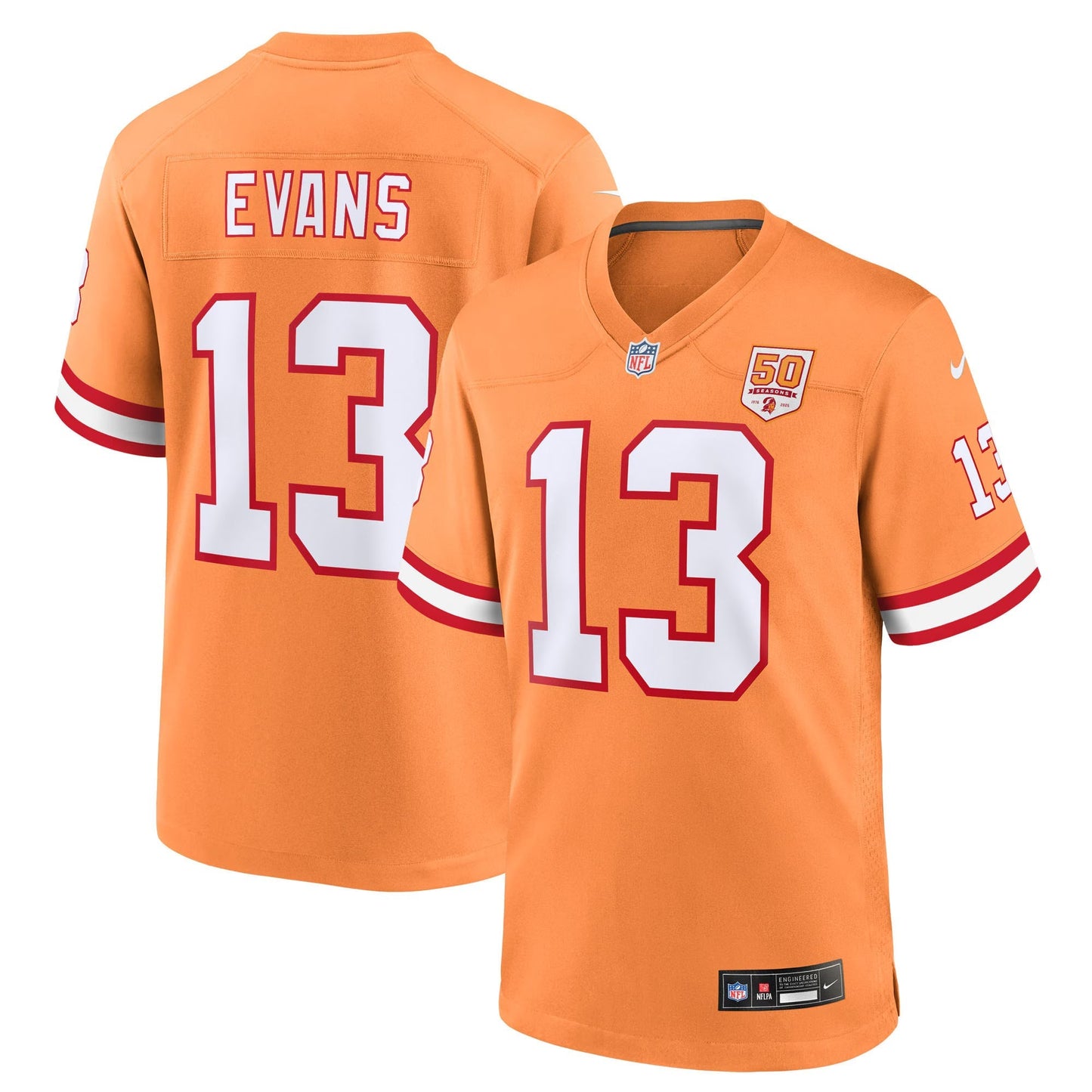 Tampa Bay Buccaneers Mike Evans Creamsicle 50th Season Game Jersey