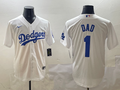 Men's Los Angeles Dodgers White #1 Dad Replica Player Jersey