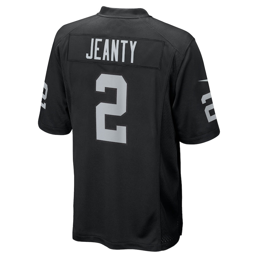 Men's Las Vegas Raiders Ashton Jeanty  Black 2025 NFL Draft First Round Pick Game Jersey
