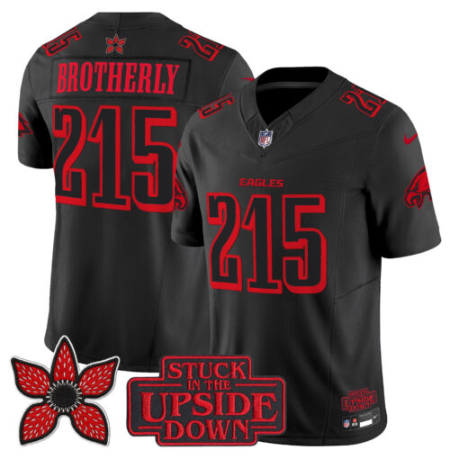 215 Brotherly Love Philadelphia Eagles Stranger Things Edition Jersey - Black