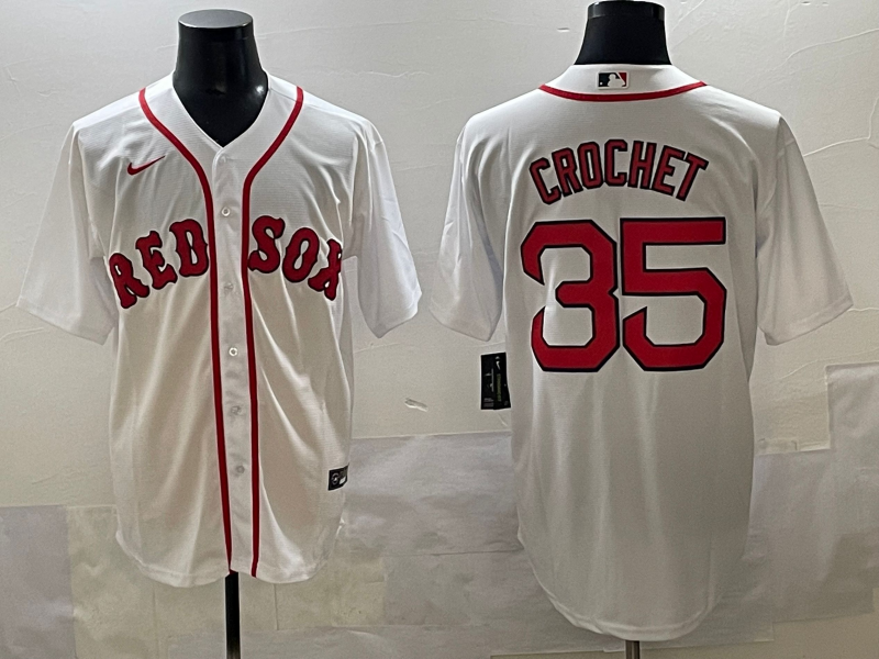 Men's Boston Red Sox Garrett Crochet White Home Replica Player Jersey