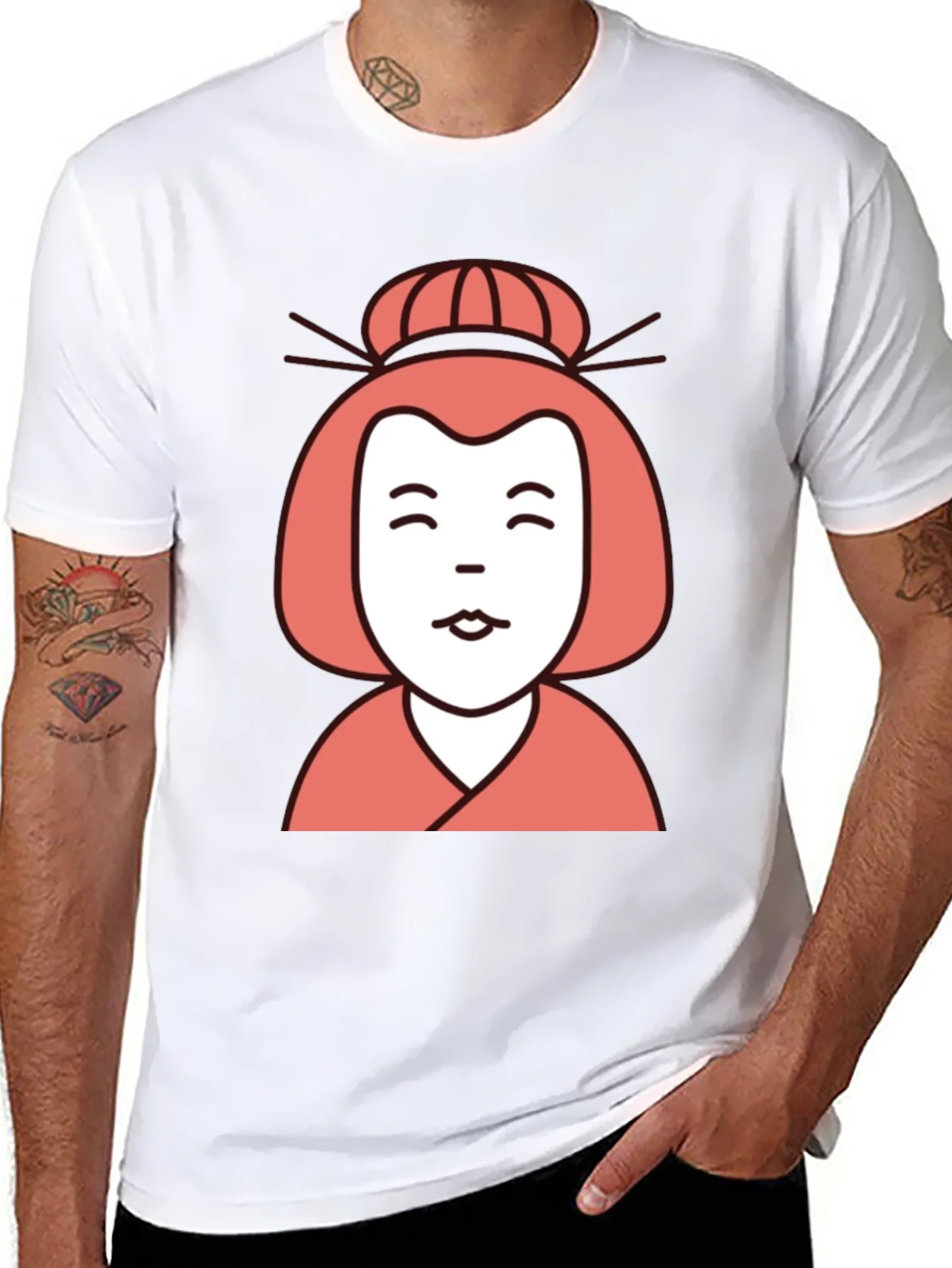 Japanese Geisha Graphic Tee - Unisex Black T-Shirt