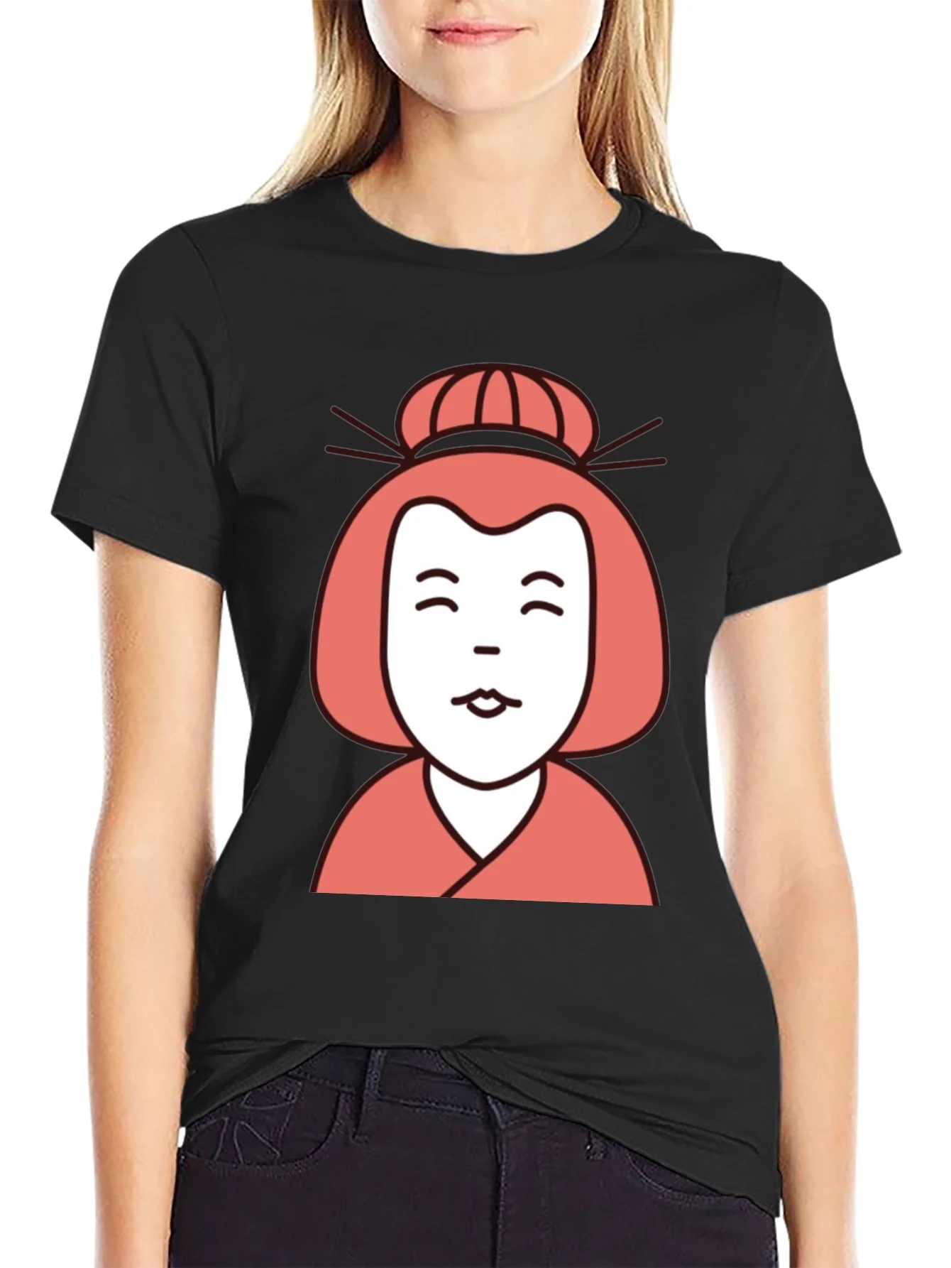 Japanese Geisha Graphic Tee - Unisex Black T-Shirt