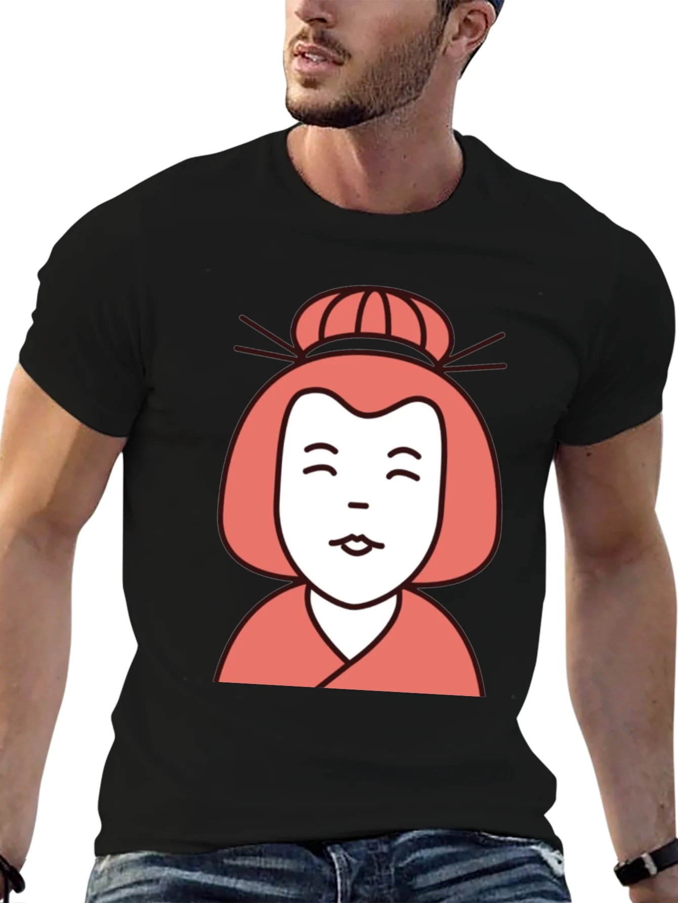 Japanese Geisha Graphic Tee - Unisex Black T-Shirt