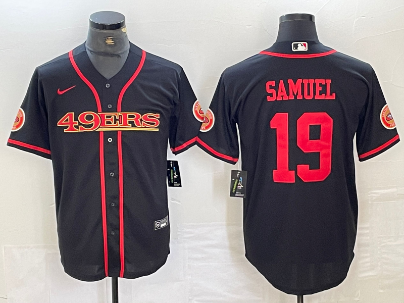 Men's San Francisco 49ers Deebo Samuel #19 Black Joint Edition Player Jersey1