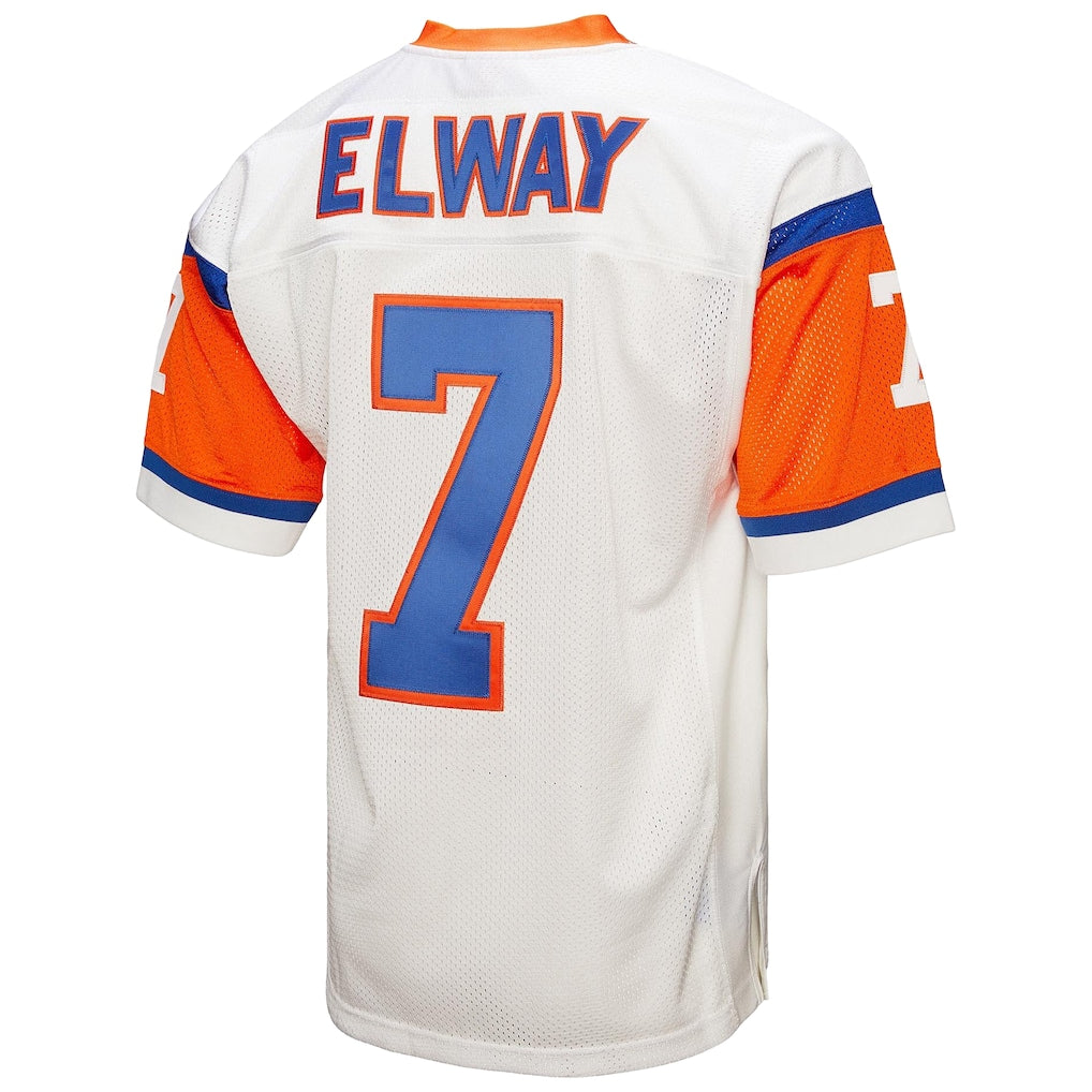 D.Broncos #7 John Elway  White 1994 Authentic Throwback Retired Player Jersey