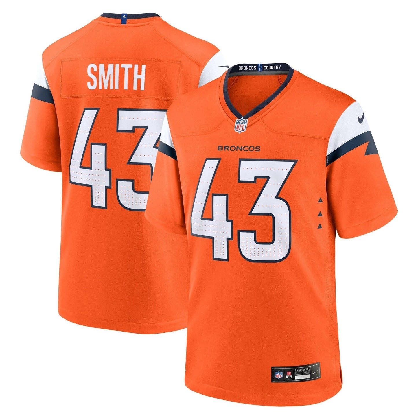 Keidron Smith Denver Broncos  Team Game Jersey -  Orange