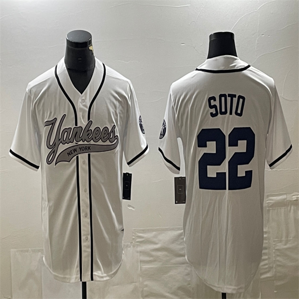Los Angeles Dodgers #22 Juan Soto White Home Authentic Patch Jersey Baseball Jerseys