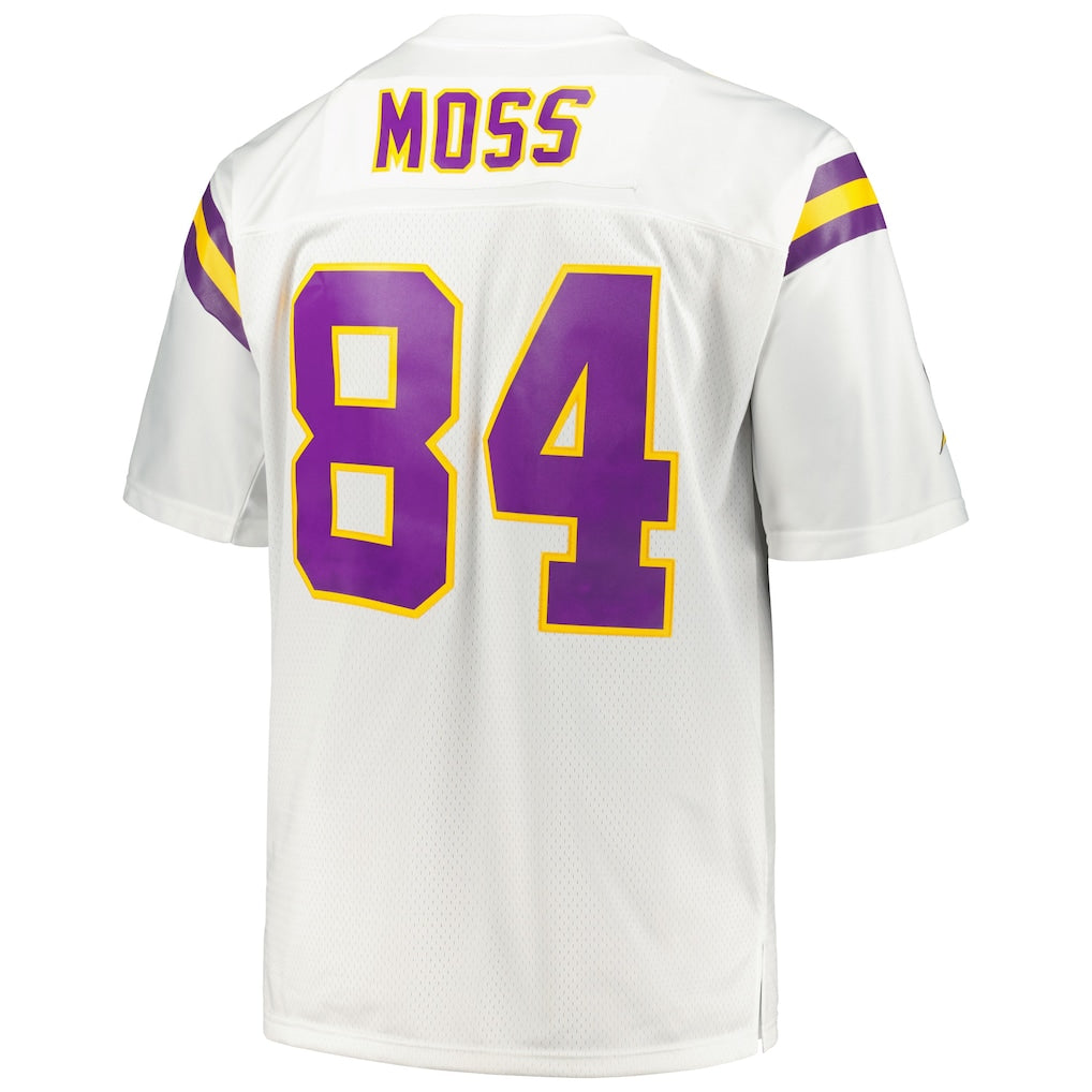 M.Vikings #84 Randy Moss  White Big & Tall 1998 Legacy Retired Player Jersey