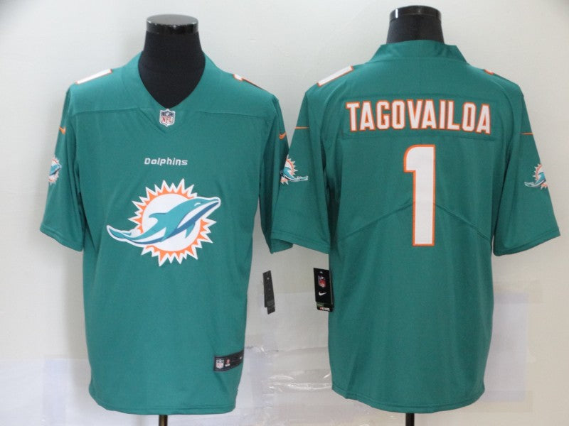 Men's Miami Dolphins Tua Tagovailoa #1 Green Game Player Jersey1