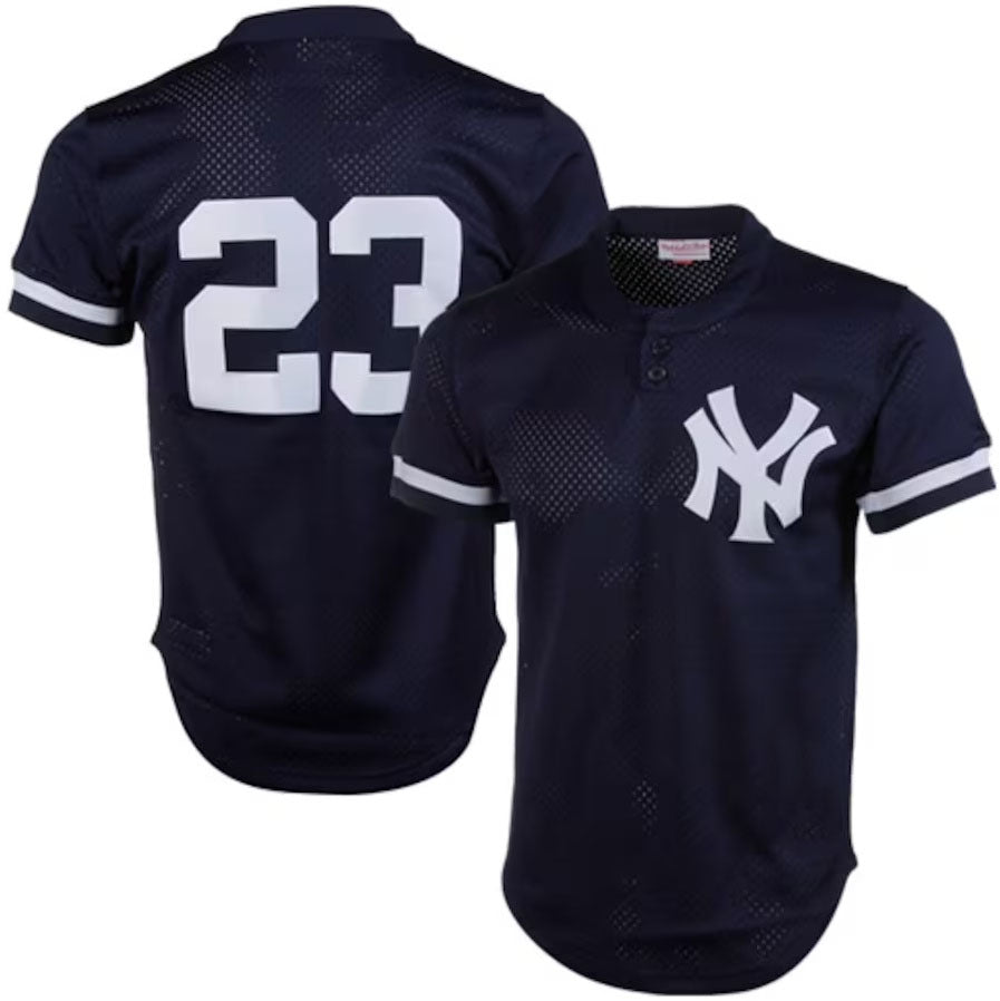 New York Yankees #23 Don Mattingly  1995 Authentic Cooperstown Collection Mesh Batting Practice Jersey - Navy Stitches Baseball Jerseys