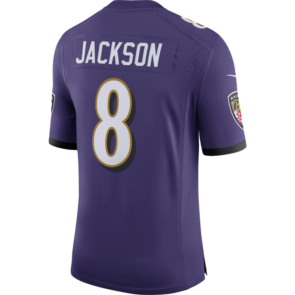 B.Ravens #8 Lamar Jackson Purple Speed Machine Limited Jersey