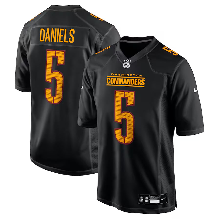 Washington Commanders Jayden Daniels  Carbon Black Fashion Jersey