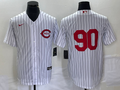 Men's Cincinnati Reds #90 White 2022  at Field of Dreams Game Authentic Player Jersey1