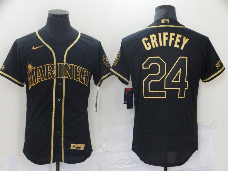 Men's Seattle Mariners Ken Griffey Jr. Black Authentic Baseball Jersey