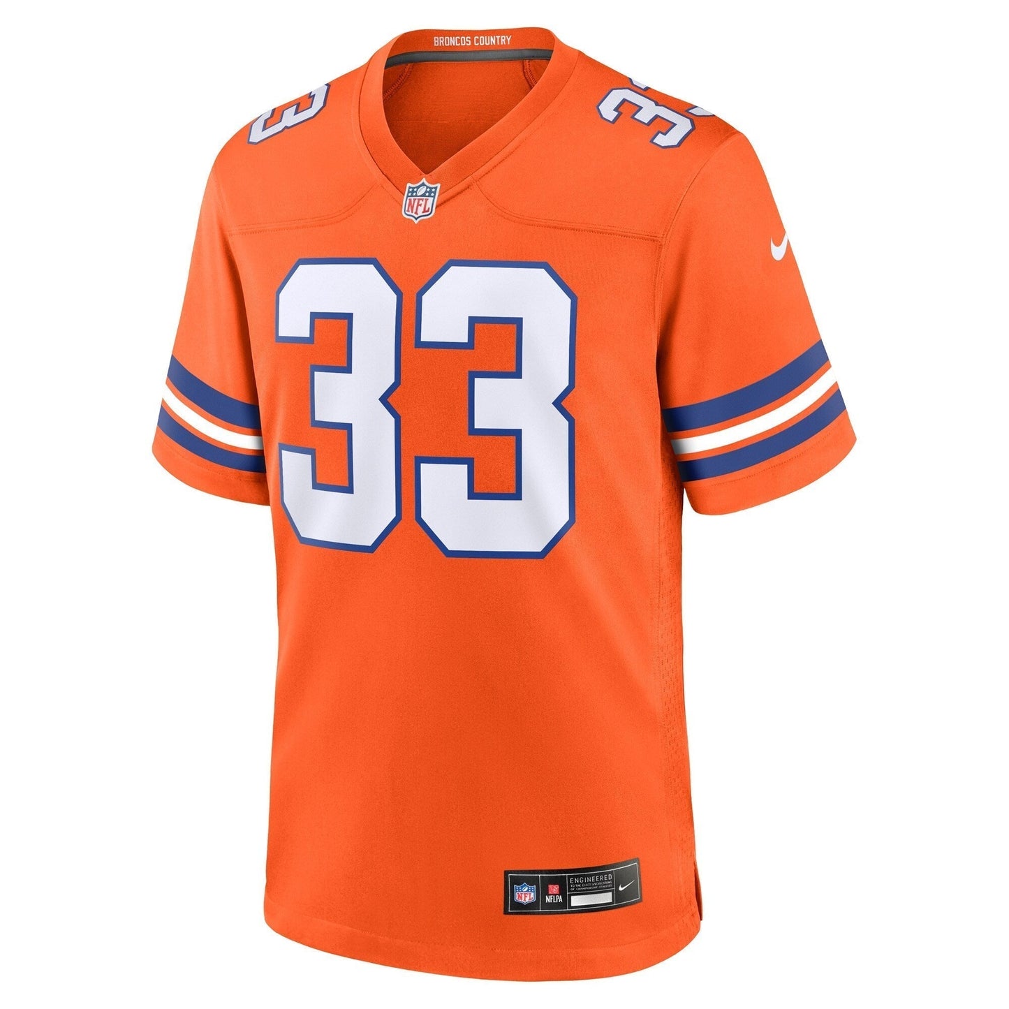 Javonte Williams Denver Broncos  Mile High Collection 1977 Throwback   Game Jersey - Orange