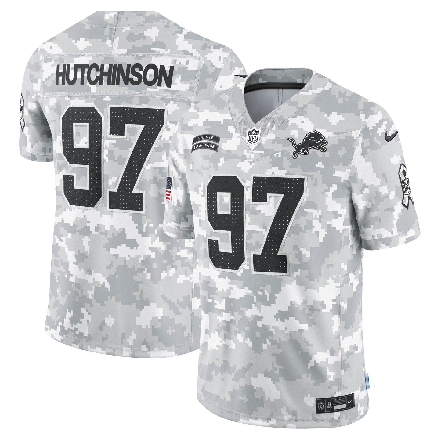 Aidan Hutchinson Detroit Lions  2024 Salute to Service Limited Jersey - Arctic Camo