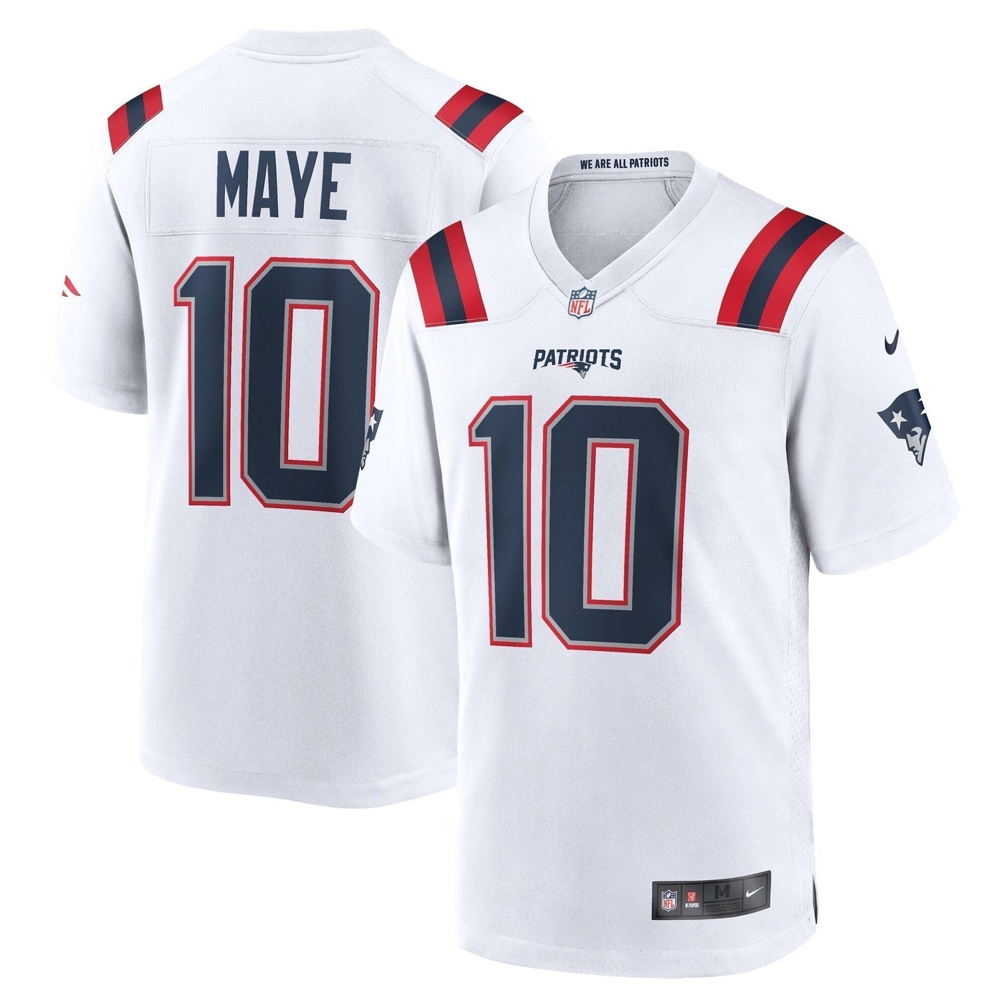 Drake Maye New England Patriots     Game Jersey - White