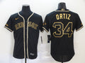 Men's Boston Red Sox David Ortiz #34 Black Replica Player Jersey1