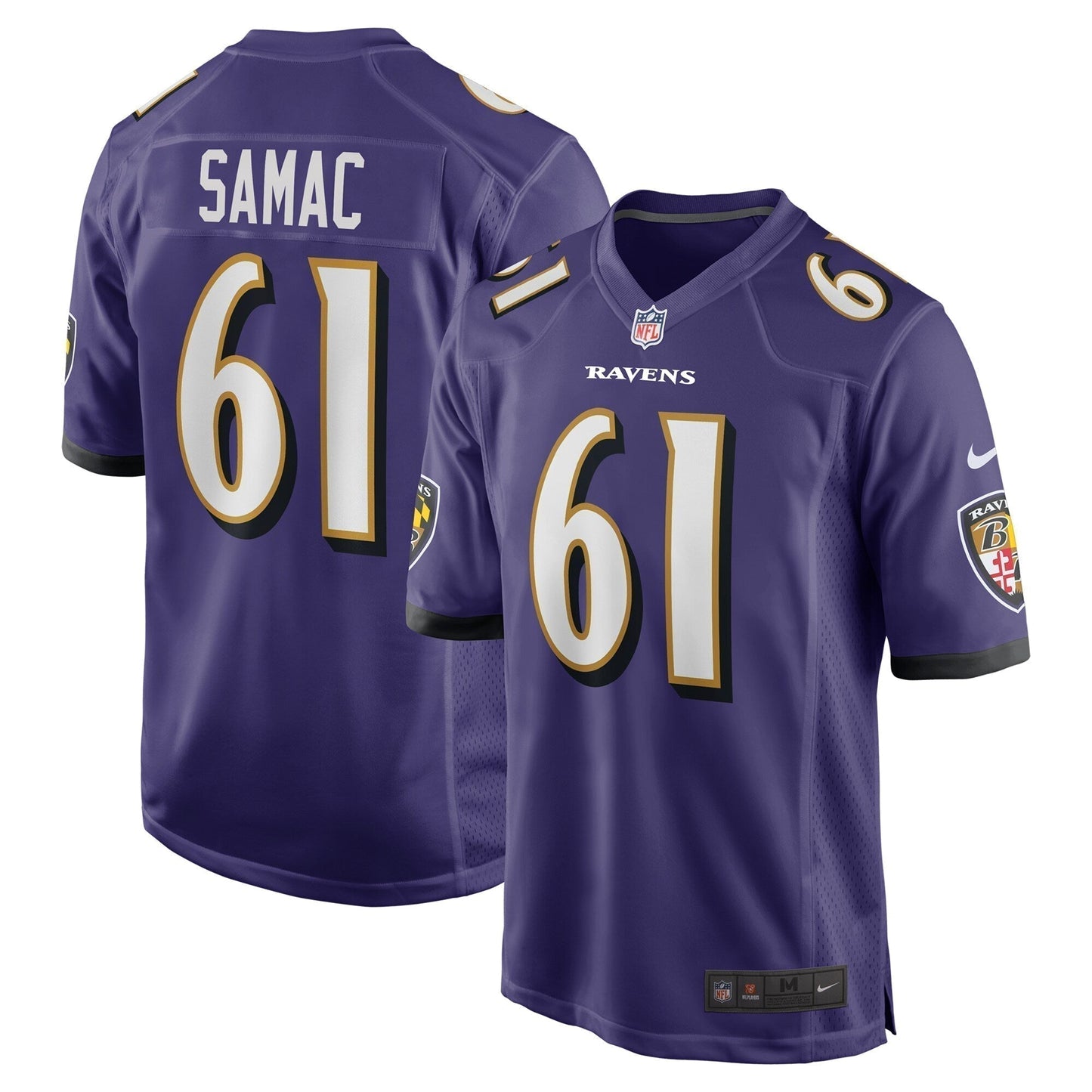Nick Samac Baltimore Ravens  Team Game Jersey -  Purple