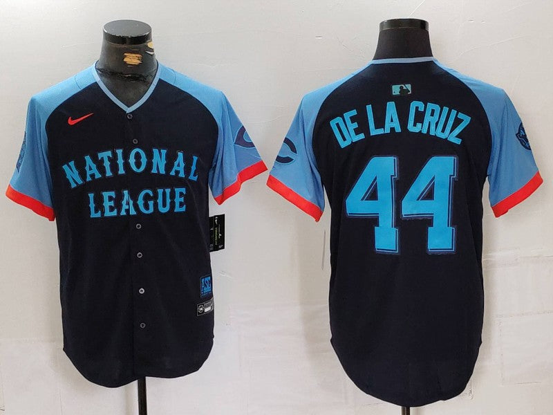 Men's National League Elly De La Cruz #44 Navy 2024 MLB All-Star Game Limited Player Jersey1