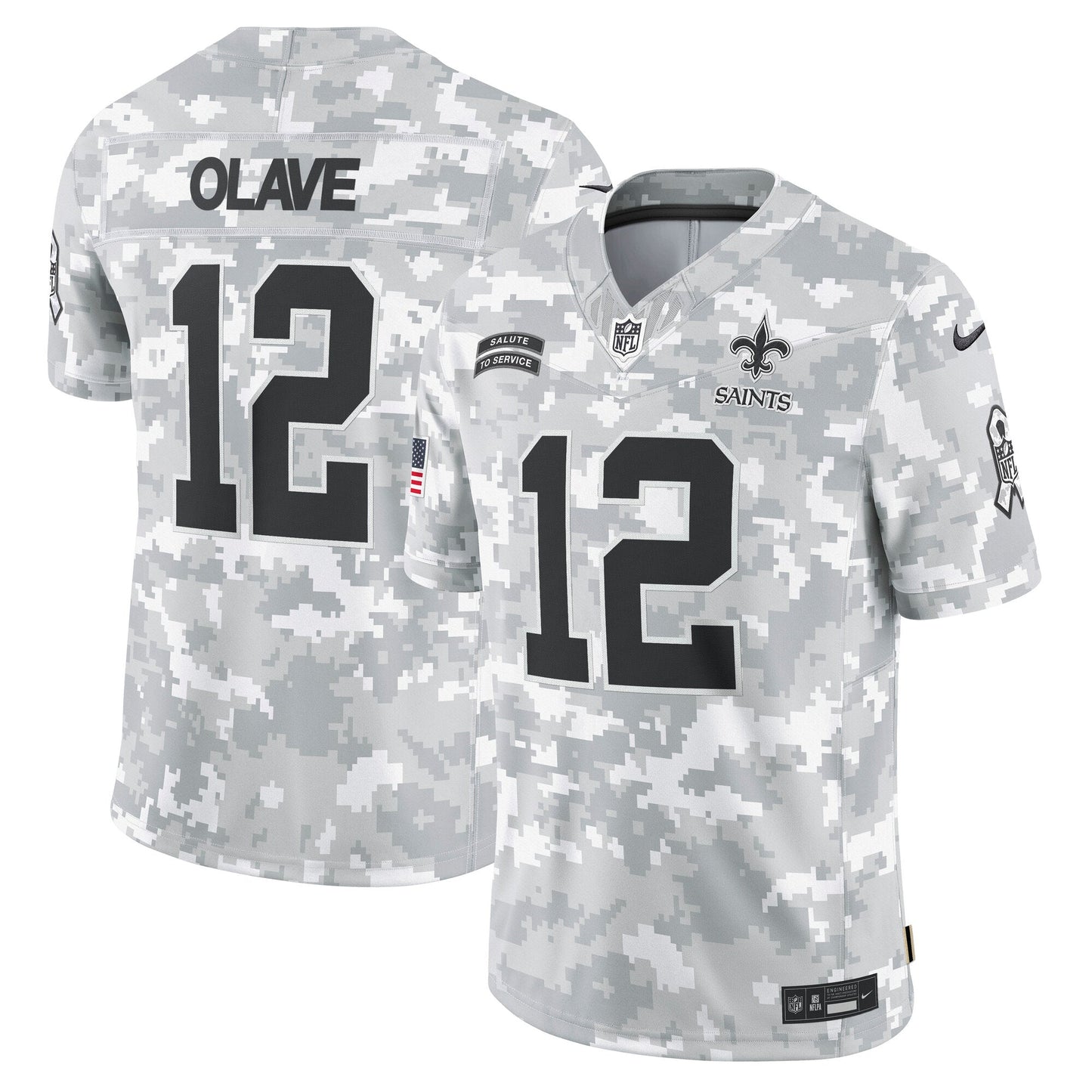 Chris Olave New Orleans Saints  2024 Salute to Service Limited Jersey - Arctic Camo