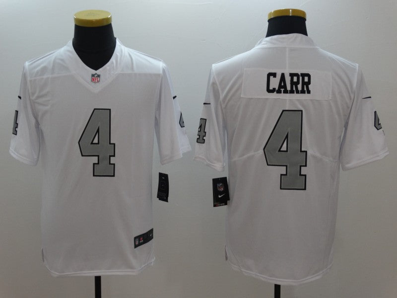 Men's Las Vegas Raiders Derek Carr #4 White Game Player Jersey1