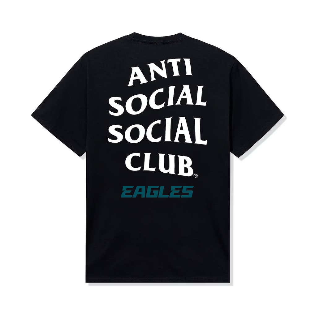 Philadelphia Eagles AntiSocialSocialClub x  Black Team T-Shirt