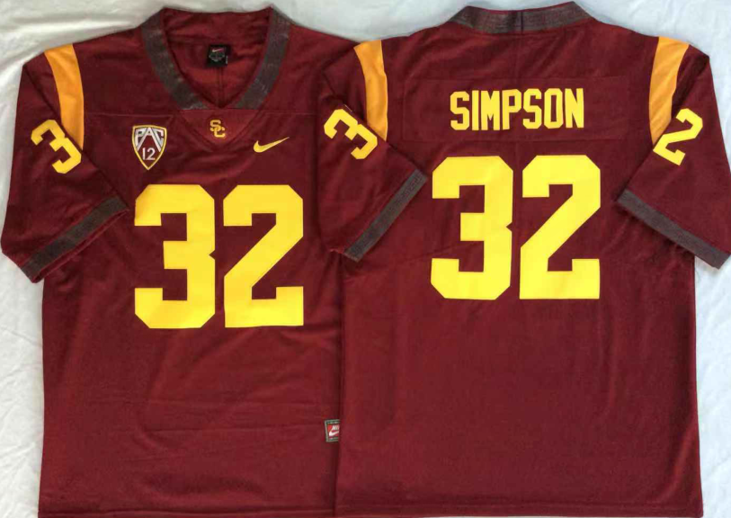 Men's USC Trojans O.J. Simpson Cardinal Alumni Player Game Jersey
