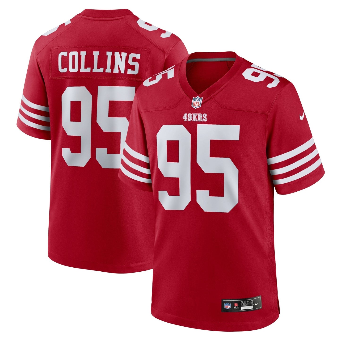 San Francisco 49ers Alfred Collins Scarlet Team Game Jersey